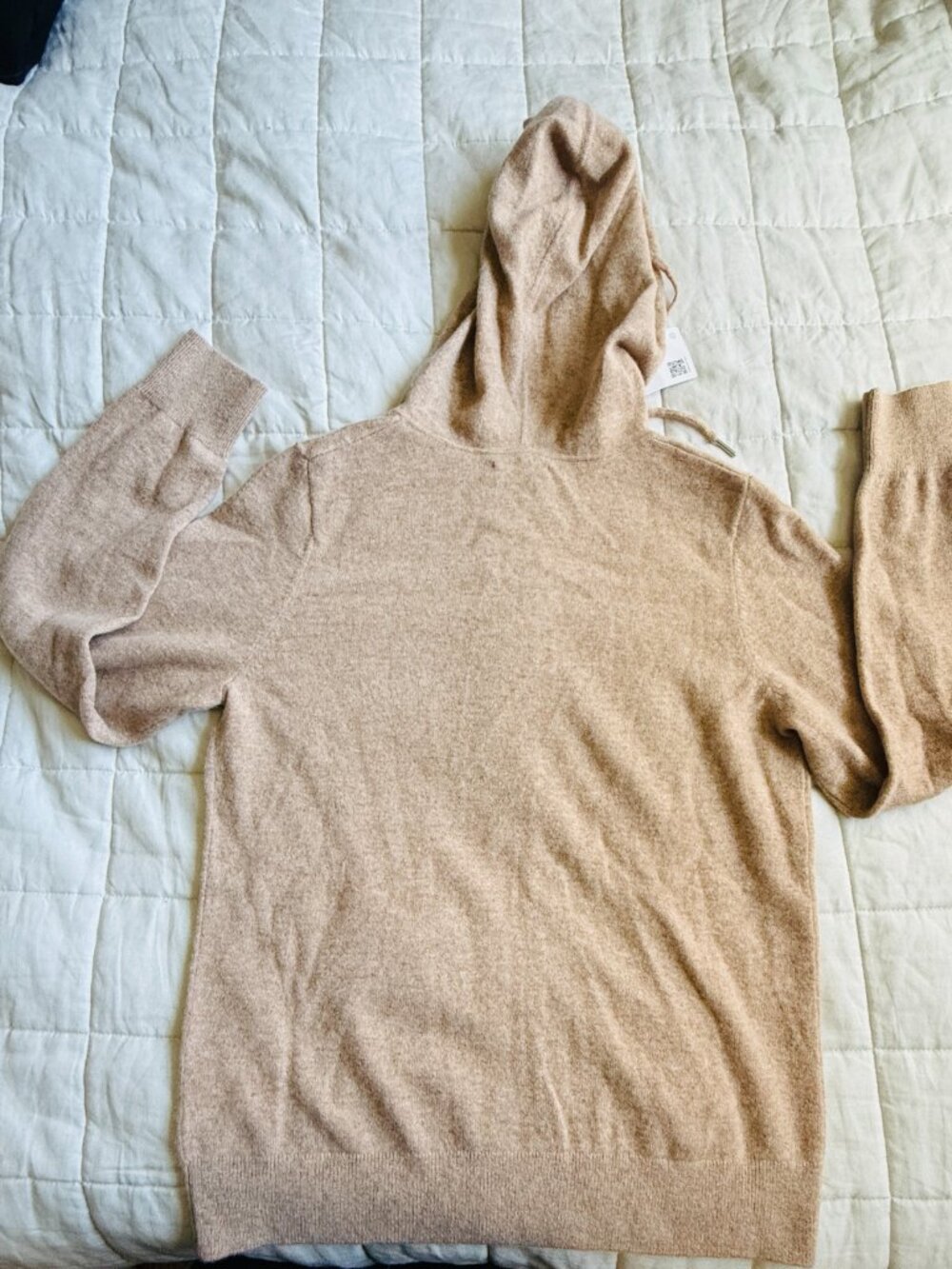 Quince Mongolian Cashmere Full Zip Hoodie Oatmeal M NWT - Picture 7 of 9